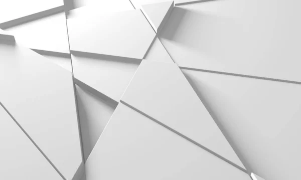 White Geometric Poligon Abstrakter Hintergrund Render — Stockfoto