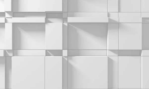 白い立方体構造 抽象未来的背景 3Dレンダリング — ストック写真