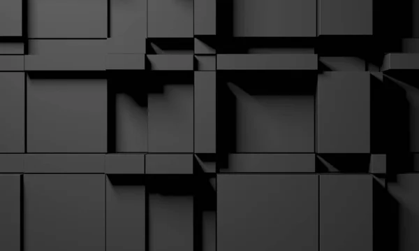 Abstract Dark Cubes Futuristic Design Background Render Illustration — Fotografie, imagine de stoc