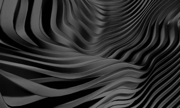 Dark Elegance Stripes Waves Pattern Background Rendering — Stock Photo, Image
