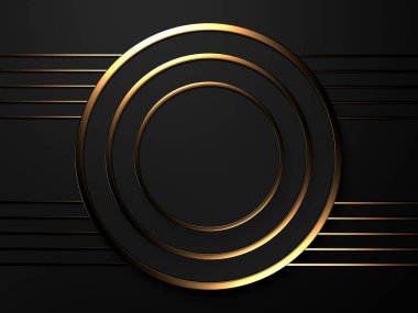 Luxury abstract background. Dark black gold. premium design  mock up. 3d rendering