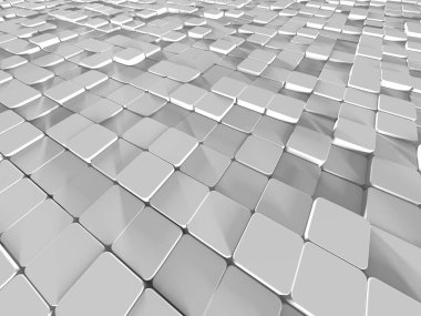 Beyaz küp yapısı. Soyut fütüristik geçmiş. 3d hazırlayıcı