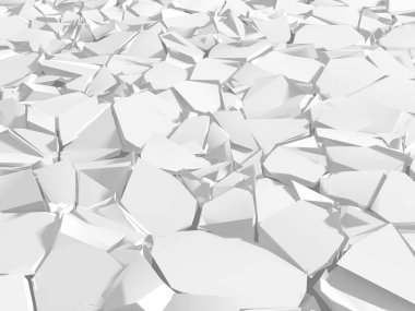 White cracked stone wall background. 3d rendering