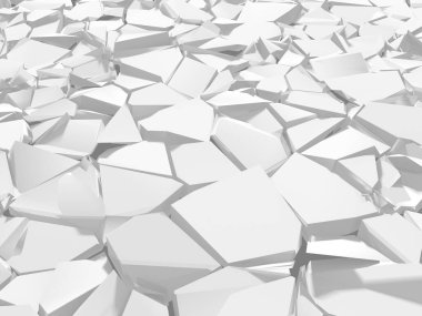 White cracked stone wall background. 3d rendering