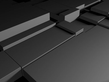 Soyut Karanlık Küpler Fütürist Tasarım Arkaplanı. 3d Görüntüleme