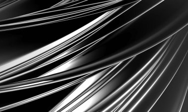 Dark elegance stripes waves pattern background. 3d rendering