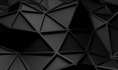 Karanlık Kaotik Poligon Yüzey Arkaplanı. 3d Görüntüleme