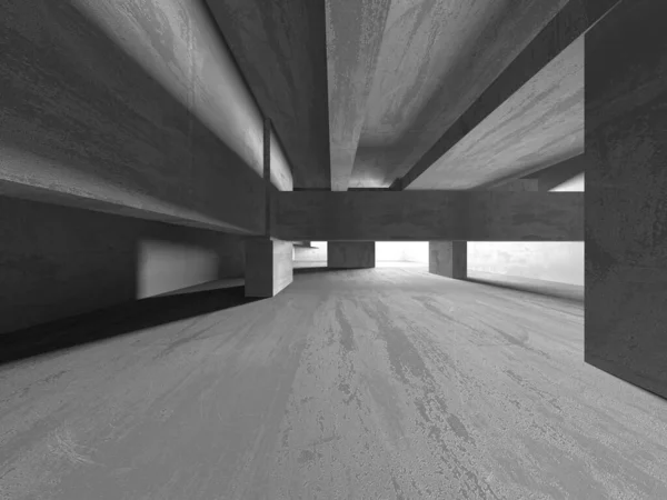 Arquitetura Abstrata Fundo Interior Concreto Áspero Vazio Renderização — Fotografia de Stock