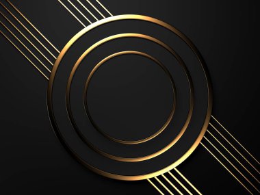Golden luxury color background. Dark space for design. 3d rendering