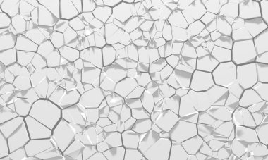 White cracked stone wall background. 3d rendering