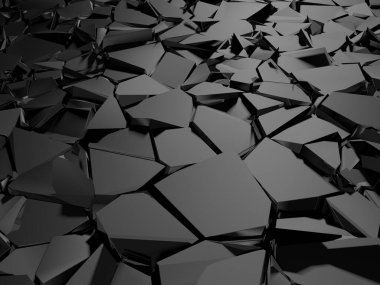 Cracked dark stone texture design background. 3d rendering