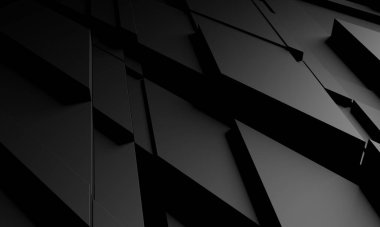 Karanlık Kaotik Poligon Yüzey Arkaplanı. 3d Görüntüleme