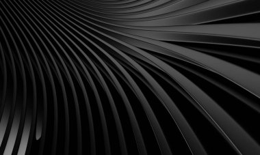 Dark elegance stripes waves pattern background. 3d rendering
