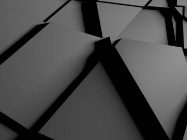 Karanlık Kaotik Poligon Yüzey Arkaplanı. 3d Görüntüleme