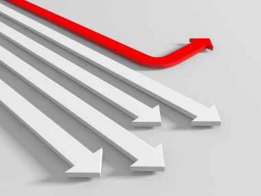 Okçular boş pazarlamayı soyut hale getirir. İş konsepti duvar kağıdı. 3d hazırlayıcı