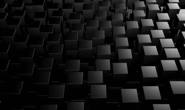 Resumen Dark Cubes Futuristic Design Background Inglés Ilustración Renderizado —  Fotos de Stock