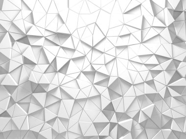 Beyaz Geometrik Poligon Soyut Arkaplan. 3d Hazırlama