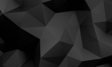 Karanlık Kaotik Poligon Yüzey Arkaplanı. 3d Görüntüleme