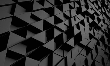 Karanlık Kaotik Poligon Yüzey Arkaplanı. 3d Görüntüleme