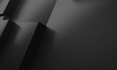 Soyut Karanlık Küpler Fütürist Tasarım Arkaplanı. 3d Görüntüleme