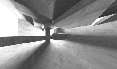 Soyut mimari arka plan. İçi boş beton döşeme. 3d hazırlayıcı