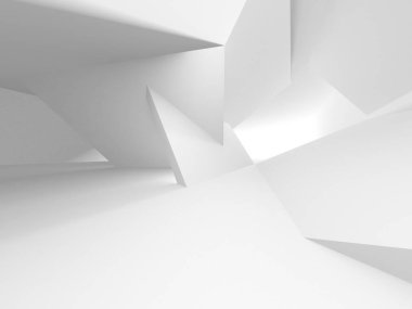 Beyaz Modern Arkaplan. Soyut Bina Konsepti. 3d Hazırlama