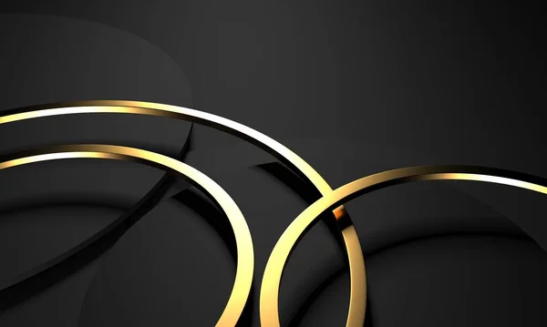 Luxury Elegant Background Shiny Gold Circle Elements Rendering — Stock Photo, Image