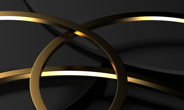 Luxury Elegant Background Shiny Gold Circle Elements Rendering — Stock Photo, Image