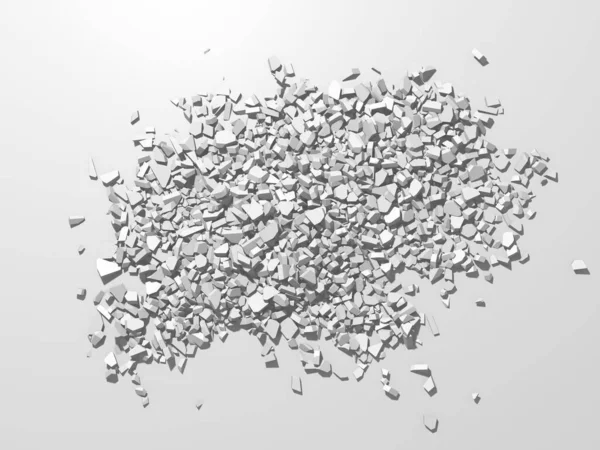 Pile Shattered White Stone Pieces Rendering — Photo