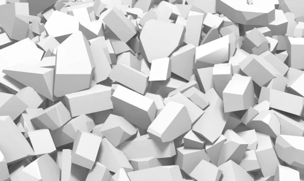 Pile Shattered White Stone Pieces Rendering — Stockfoto