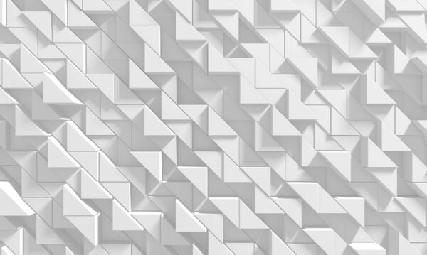 White Geometric Poligon Abstract Background. 3d Render