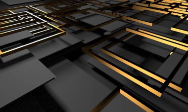 Golden luxury color background. Dark space for design. 3d rendering