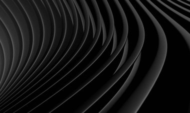 Dark elegance stripes waves pattern background. 3d rendering