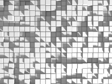 Beyaz küp yapısı. Soyut fütüristik geçmiş. 3d hazırlayıcı