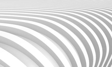 White stripe waves pattern futuristic background. 3d rendering