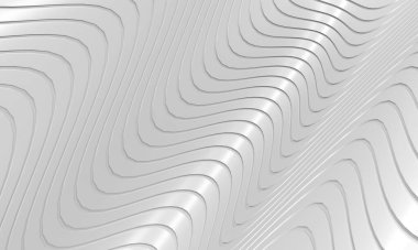White stripe waves pattern futuristic background. 3d rendering