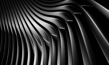 Dark elegance stripes waves pattern background. 3d rendering