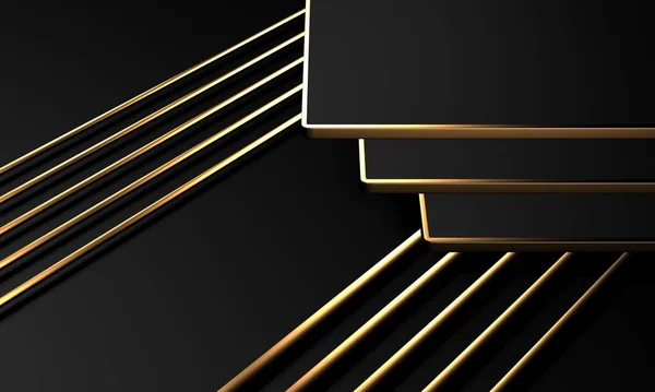 Modern Abstract Realistic Paper Gold Lines Premium Gradient Geometric Elements — Foto Stock