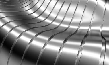 Metallic abstract steel stripe pattern background. 3d rendering