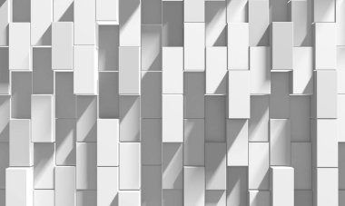 Beyaz küp yapısı. Soyut fütüristik geçmiş. 3d hazırlayıcı