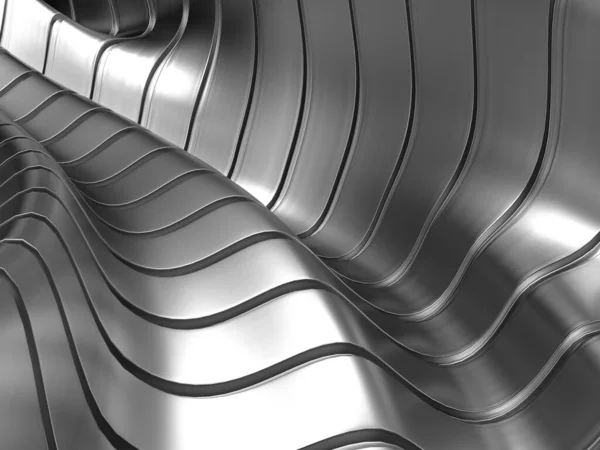Metallic Abstract Steel Stripe Pattern Background Rendering — Stok fotoğraf