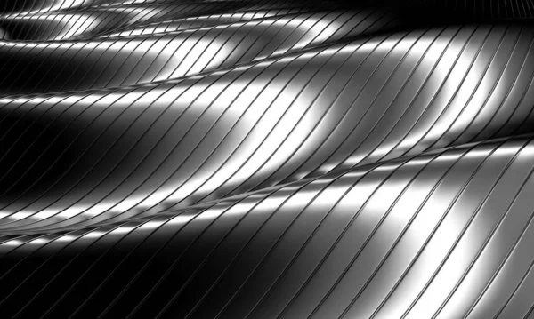 Metallic Abstract Steel Stripe Pattern Background Rendering — Stockfoto