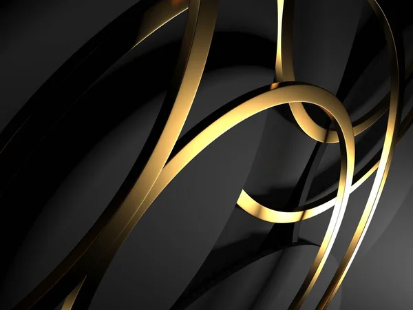 Luxury Elegant Background Shiny Gold Circle Elements Rendering — Stockfoto