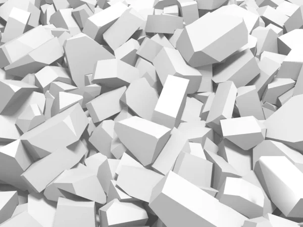 Pile Shattered White Stone Pieces Rendering — Fotografia de Stock