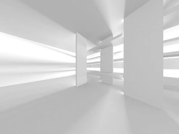 Fundo Moderno Branco Conceito Construção Abstrato Render — Fotografia de Stock