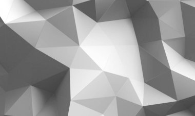 Beyaz Geometrik Poligon Soyut Arkaplan. 3d Hazırlama