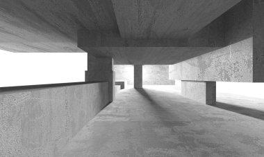Soyut mimari arka plan. İçi boş beton döşeme. 3d hazırlayıcı
