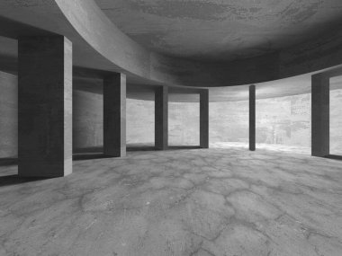 Soyut mimari arka plan. İçi boş beton döşeme. 3d hazırlayıcı