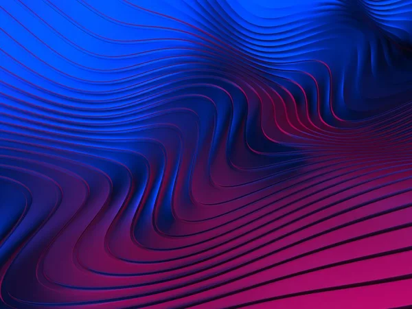 Colorful Striped Abstract Waves Shiny Background Rendering — 图库照片