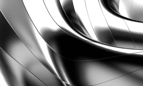 Metallic Abstract Steel Stripe Pattern Background Rendering — Stock fotografie